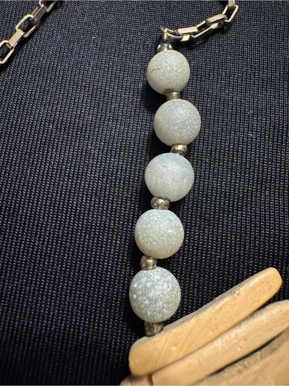 Quartz and Wood Organic Paperclip Necklace